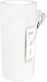 Applique da Parete 2xGU10 Cilindrica Ø75mm in Gesso Pitturabile