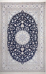 Nain Tappeto 210 x 310 Blu (Iran) Annodato A Mano