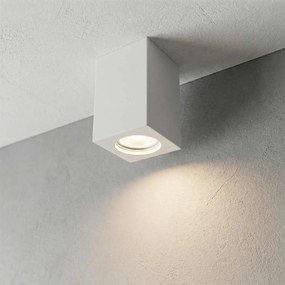 Plafoniera Quadrata 70x70mm h110mm GU10 in Gesso Pitturabile