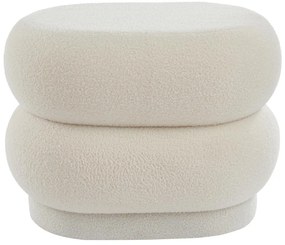 Pouf in Tessuto bouclette Bianco - LECINIO
