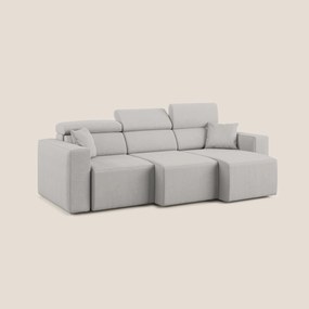 Orwell divano con 3 sedute estraibili in microfibra smacchiabile T11 grigio chiaro