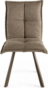 Sedia cucina tessuto Marrone - imbottito SILA 2 sedie