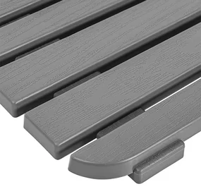 Pedana doccia antiscivolo 80x50 cm rettangolare grigio con effetto legno