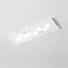 Bilbao p/g - acciaio plafoniera bianco 8 luci attacco gx53 80cm
