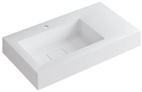 Lavabo a incasso rettangolare vasca a sinistra L 120.5 x H 15 x P 46 cm in resina bianco opaco