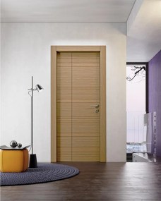 Porta interna pieghevole a libro asimmetrica Incanto F in legno colore rovere, L 80 x H 210 cm, apertura a sinistra
