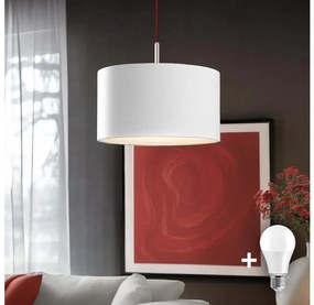 Eglo - Lampadario LED a cavo TUNJA 1xE27/60W/230V bianco