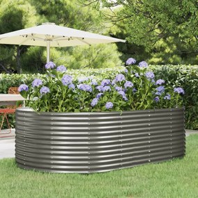 Letto Giardino Acciaio Verniciato Polvere 212x140x68 Cm Grigio /