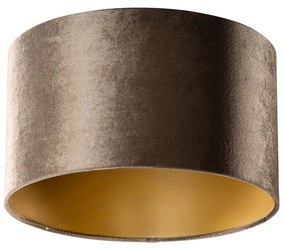 Paralume in velluto marrone con interno oro 35/35/20