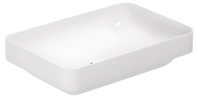 Lavabo D'Appoggio/Da Incasso 60x40 Cm Azzurra Ceramica "Elegance Soft" Bianco Lucido