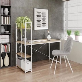 Scrivania Narvik B-1 in bianco - L120 x L64 x H120 cm