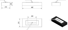 BIO camino INDIA 8,5x49 cm 2,5 kW nero