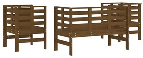 Set Salotto da Giardino 3 pz Miele in Legno Massello di Pino