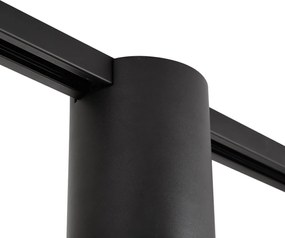 Sistema di illuminazione a binario moderno nero con 2 faretti monofase - Iconic Rondoo Up