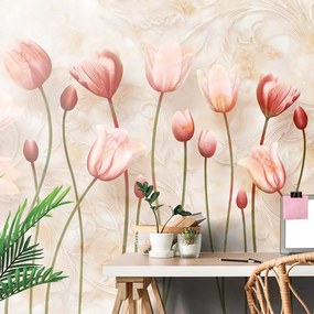 Carta da parati – Tulipani rosa antico
