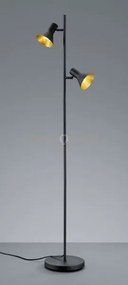 Nina piantana attacco e14 diffusori metallo nero + oro h.144cm 2 luci