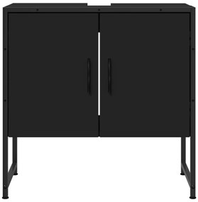 Mobile lavabo bagno nero 60x30x60 cm in legno multistrato