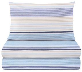 Completo letto singolo righe blu azzurre