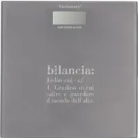 Bilancia pesapersone vetro grigio scritta Victionary