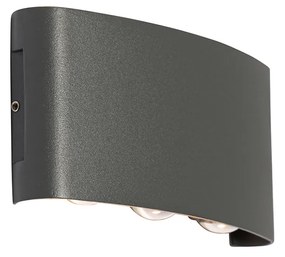 Lampada da parete per esterni grigio scuro con LED 6 luci IP54 - Silly