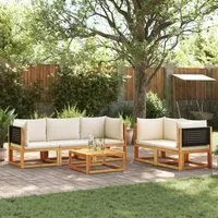 Set Divano da Giardino 6 pz con Cuscini in Massello di Acacia 3278879