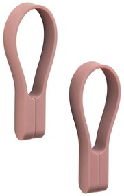 Gancio per asciugamani rosa polveroso in silicone 2 pz Loop – Zone