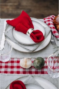 Tovaglia di lino 140x140 cm Red Gingham - Linen Tales