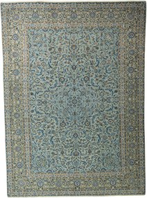 Kashan Tappeto 430x310 Blu (Iran) Annodato A Mano