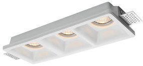 Portafaretto 3xGU10 o MR16 in Gesso Pitturabile Rettangolare 280x100mm