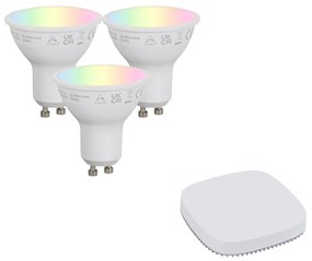 Set di lampadine LED smart GU10 dimmerabili 4,7W 400 lm 2700K-6500K incl. Zigbee Smart Hub