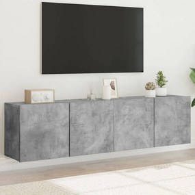 Mobili tv a parete 2pz grigio cemento 80x30x41 cm
