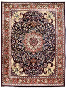 Tabriz Tappeto 400x300 Blu (Iran) Annodato A Mano