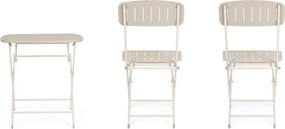 Set da pranzo da giardino beige in acciaio per 2 persone Yvonne – Bizzotto