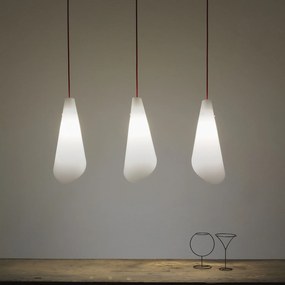 Sospensione Moderna Calle Polilux ® Bianco E Metallo Cromo 1 Luce E27