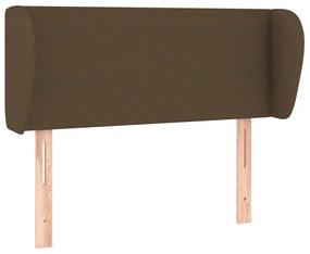 Testiera ad orecchio marrone scuro 93x23x78/88 cm in tessuto