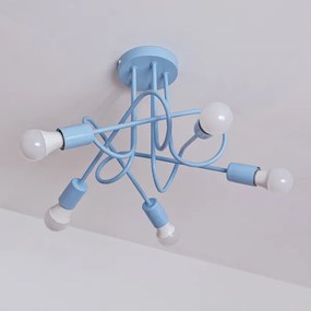 Lampadario a plafone OXFORD 5xE27/15W/230V blu