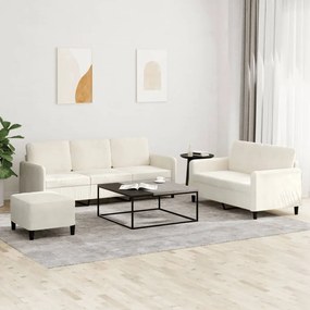 Set Di Divani 3 Pz Crema İn Velluto /