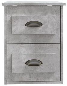 Comodini a Parete 2 pz Grigio Cemento 41,5x36x53 cm