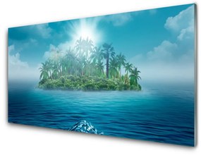 Quadro su vetro Paesaggio marino dell'isola 100x50 cm
