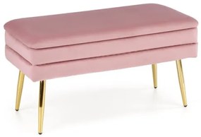 Panca con vano portaoggetti VELVA 37x78 cm rosa/oro