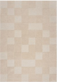 Tappeto in lana fatto a mano con motivo in rilievo Checkerboard
