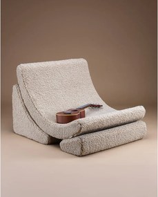 Poltrona per bambini marrone chiaro con rivestimento in bouclé Moon – Wigiwama