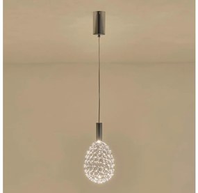 Lampadario LED a sospensione con filo LED/6,3W/230V 3000K cromo lucido diametro 14 cm
