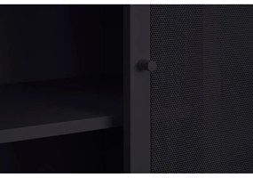 Armadietto nero in metallo con porte scorrevoli 90x180x40 cm Veep – Unique Furniture