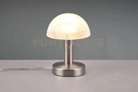Fynn ii lampada cupola in  acciaio e vetro sabbiato bianco spazzola...