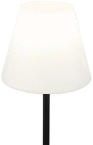 Lampada da terra da esterno nera con paralume bianco 35 cm IP65 - Virginia