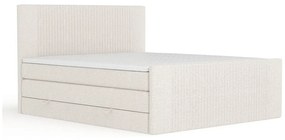 Letto boxspring beige con contenitore 200x200 cm Bergamo – Maison de Rêve