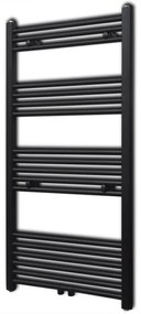 Radiatore Centrale Portasciugamano Dritto Nero 600 X 1160 Mm /