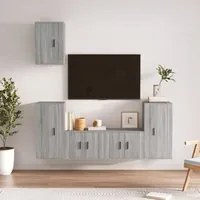 Set di Mobili Porta TV 5 pz Grigio Sonoma in Legno Multistrato 3188580