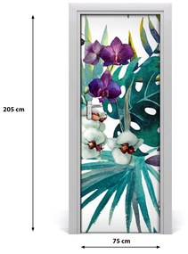 Adesivo per porta Pattern hawaiano 75x205 cm